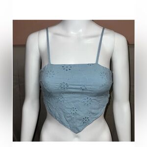 Chic Blue Floral Women's Camisole y2k vintage